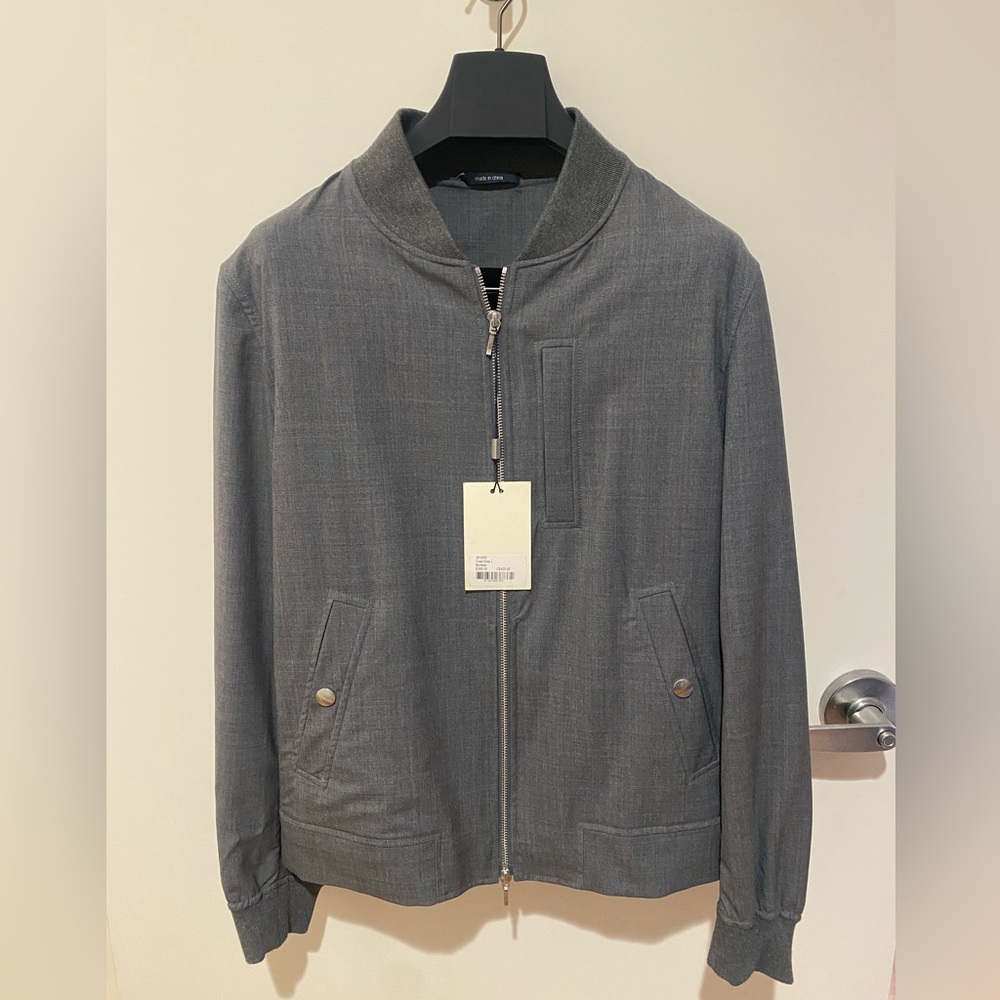 NWT Suitsupply grey wool bomber jacket size L